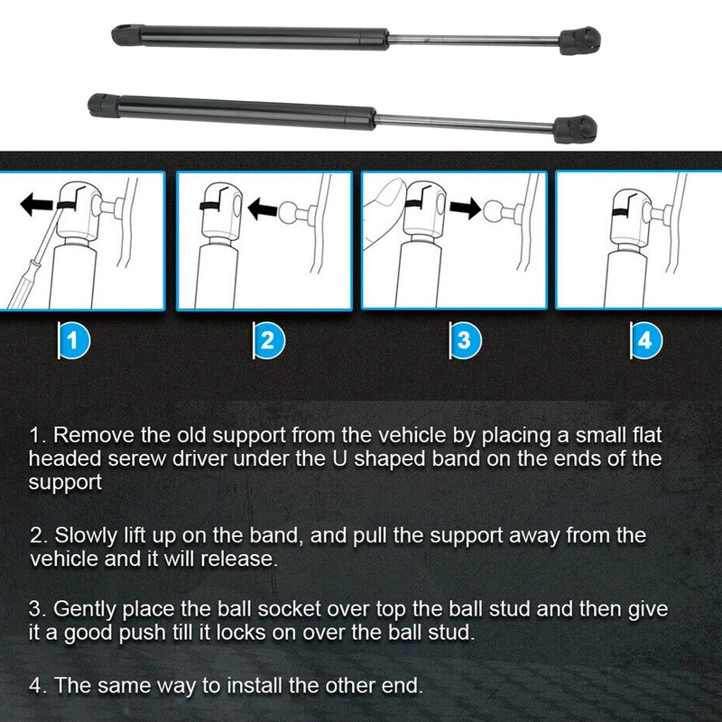 1 Pair Front Hood Struts Lift SG330109 Lightweight Strong Support