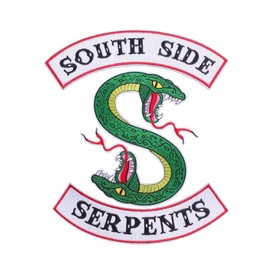 OYSTERBOY Large 9" x 13" inch South Side Serpents Green Snack 2 Heads Patch Rider Bikers Motorcycle Embroidered Decorative Applique Iron on/Sew On Patch