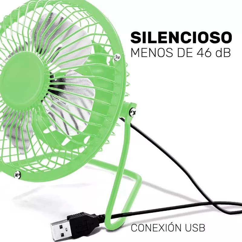 Ventilador De Escritorio Usb Portátil 4 Aspas Mini Metalico color