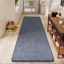 Amearea Hallway Runner Rug 2x6 Modern Soft Area Rug, Chic Color Washable Rugs, Runner Rug for Hallway, Kitchen, Bedroom, Living Room, Non Slip Fluffy Carpet Home Decor, Blue and White