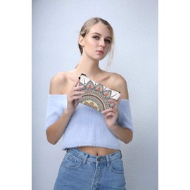 Deanfun Cosmetic Bag for Women, Mandala Flowers Waterproof Makeup Bags Roomy Toiletry Pouch Travel Accessories Gifts (51391)