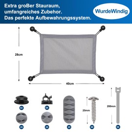 WurdeWindig Cable Management Net Under Desk - Cable Manager Kit-Flexible Under Desk Mesh- PC Cable Organization(Grey, 40 * 28cm).