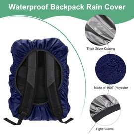 M METERXITY Waterproof Backpack Rain Cover, 65L-75L Waterproof Backpack Cover, Bag Rain Cover with a Vertical Reflective Strap for Hiking/Biking/Camping/Outdoor Traveling [Old Blue]