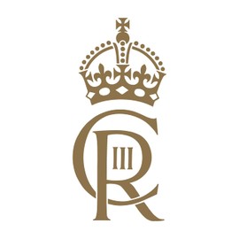 Gold King Charles III Royal Cypher Decal Logo Car Van Vinyl Sticker