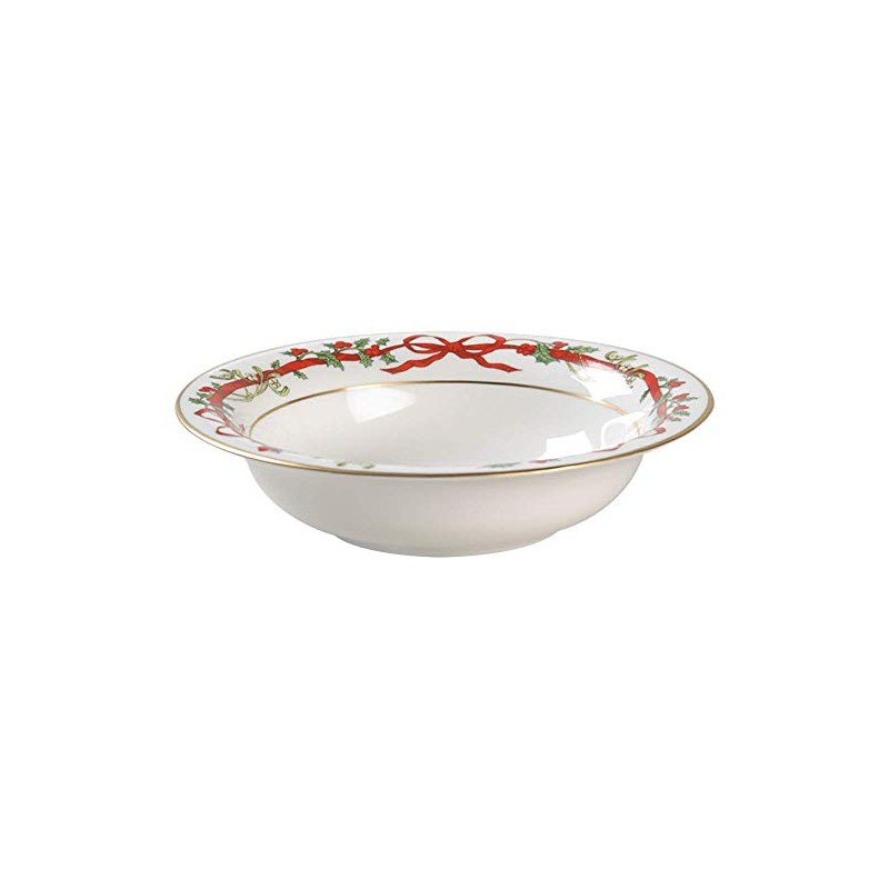 Royal Worcester Holly Ribbons Soup Cereal Bowl