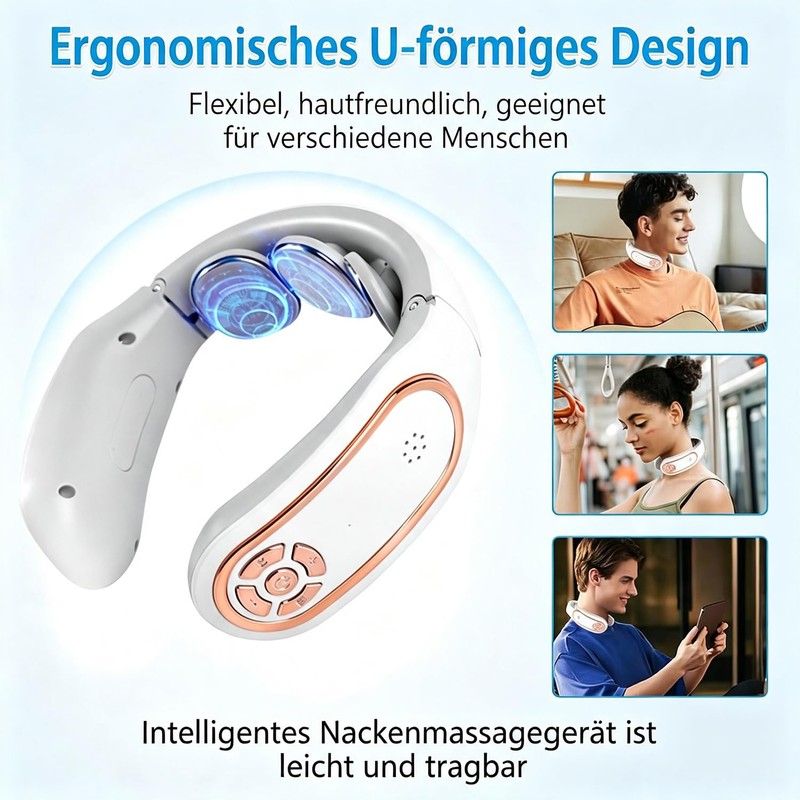 Neck Massager, 15 Intensity Levels, 4 Modes, Electric Massager