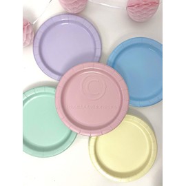 Beautiful Balloons 40 x Pastel Rainbow Ice Cream Shade 9" Paper Party Plates