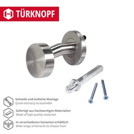 JUVA Cylinder Rosette - Matt Round Stainless Steel Door Rosette - H8250 | PZ-Cylinder Inner Door including Mounting Material | Solid Stainless Steel Key Rosette | 1 Pair of Door Rosette Covers for Interior Doors