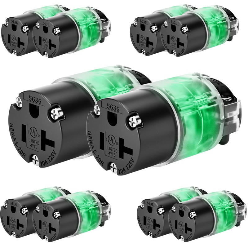 Yomiuwo 10 Pack 20 amp Female Extension Cord Ends Lighted