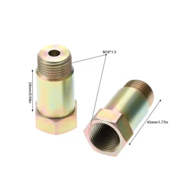 O2 Oxygen Sensor Spacer Adapter Isolator Extender Straight CEL Fix Kit for Exhaust Systems Check Engine Light Eliminator Adapter with M18 x 1.5 Sensor Holes, 45mm length (2Pcs)