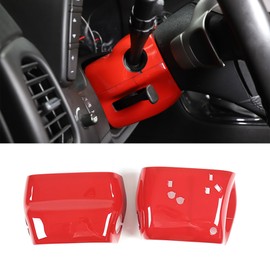 PIUGILH Car Interior Trim Base Cover for Corvette C6 2005-2013 Interior Accessories, ABS Base Upper Lower Trim Cover Kit, 2Pcs(Red)
