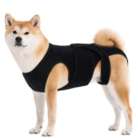 LeleTail Adjustable Back Support for Medium Dogs - Joint Support Brace with 5 Plastic Rib Support System & Soft Airflow Fabric, Ideal for Post-Op or Daily Back Support, Black M