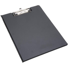 Morgan A4 Black Foldover Clipboard Solid Hardback PVC Cover With Pen Holder