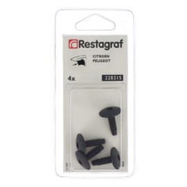 Restagraf CBLX Large Head Zn Black M6 1.00 x 20mm Car Body Bolts Compatible with Vehicles Citroën Peugeot (Pack of 4)