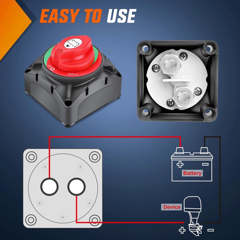 Nilight 600A High Current Battery Switch 12V 24V 48V ON