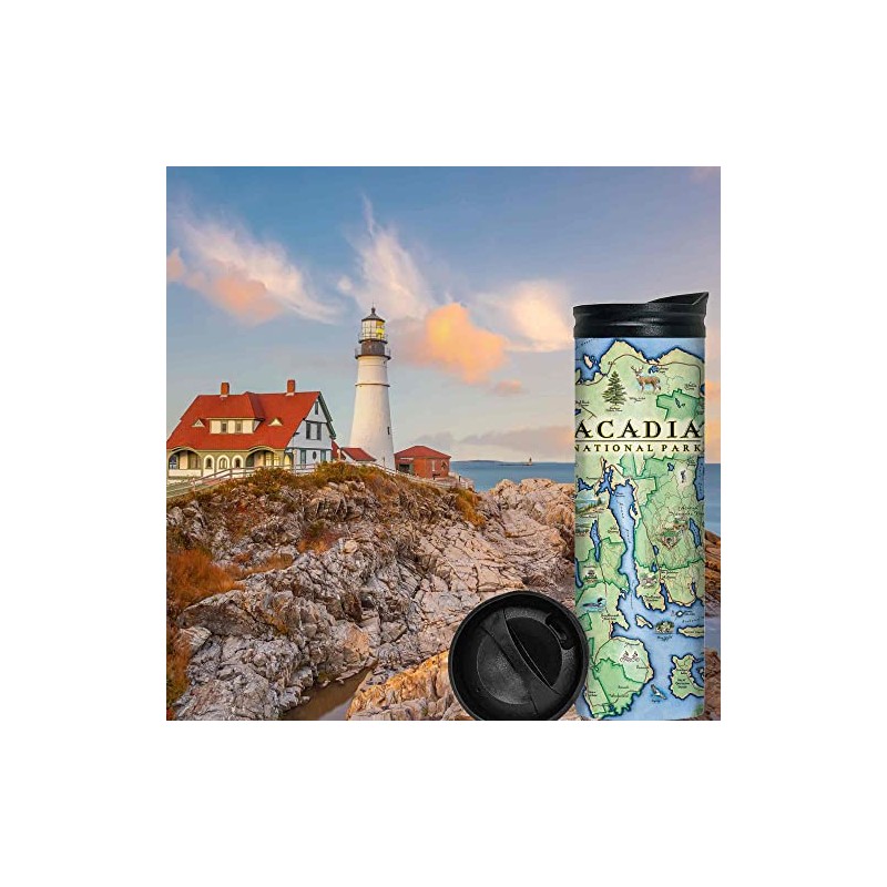 Xplorer Maps Acadia National Park Map 16 Oz Travel Drinkware