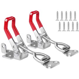 Vicuna R Heavy Duty Toggle Latch Clamp 4002, Adjustable Toggle Clamp Latch With Lock Hole, 550Lbs Holding Capacity Pull Latch for Smoker Lid Jig, Tool Box Case 2Pack (with 10PCS Screws)