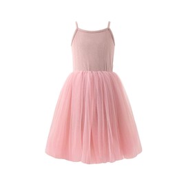 Magic Park 2-6Y Baby Toddler Girl Tulle Dress Sleeveless Tutu Dresses for Girls Birthday Party Clothes Holiday Outfits (2 Years, Sleeveless Dusty Pink)
