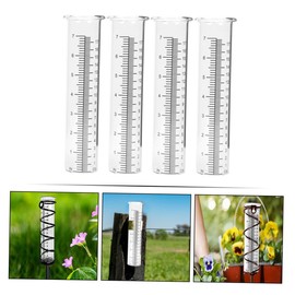BESPORTBLE 4pcs Transparent Rain Gauge Clear Rain Measuring Tool Portable for Garden and Lawn Accurate Precipitation Measurement for Outdoor Use
