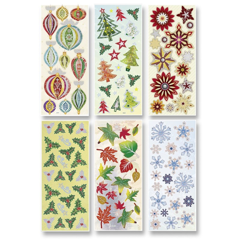 Folia 1312 – 3D Effekt Sticker 6 Blatt Christmas Set