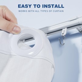 TapirMaze Curtain Track,Set of 2: 5.7~10.8ft, Retractable rod for Ceiling and Wall Mounting with Silent Rollers and Hooks for Living Room and office,quick Installation for Space Partition Divider