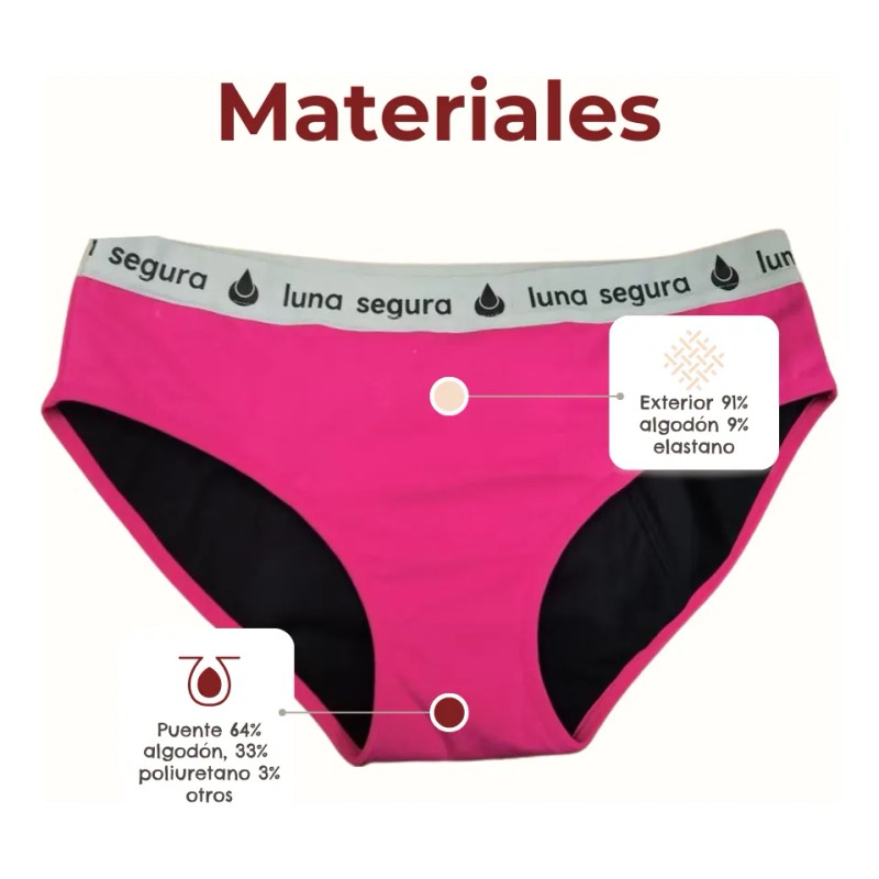 Luna Segura Calzones Menstruales Niña Abundante Pack De 3