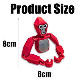 Red Poseable Action Figure with Display Stand, Stress Relief Toys for Children and Adults, Collectible Figurines for Stress Relief, Home Offices Desktop Decoratio
