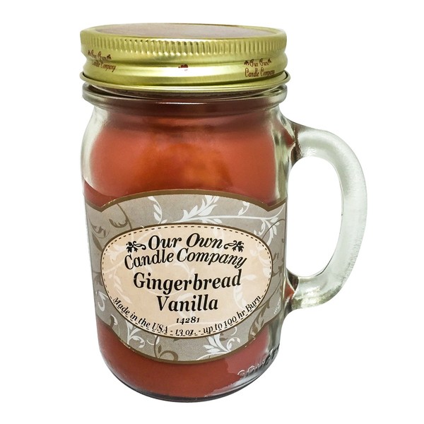 Our Own Candle Company Gingerbread Vanilla Scented 13 Ounce Mason Jar Candle