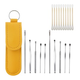 Ear Wax Removal Tools, 10 Set-Earwax Remover Tool with Cotton Swab and Storage Box,for Cleanning Earwa