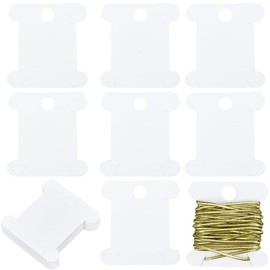 SUNNYCLUE 1 Box 100Pcs Embroidery Floss Bobbins Embroidery Floss Organizer Paper Cards White Cotton Sewing Machine Thread Bobbin for Cross Stitch Thread Holder Storage DIY Crafts Needlework Supplies