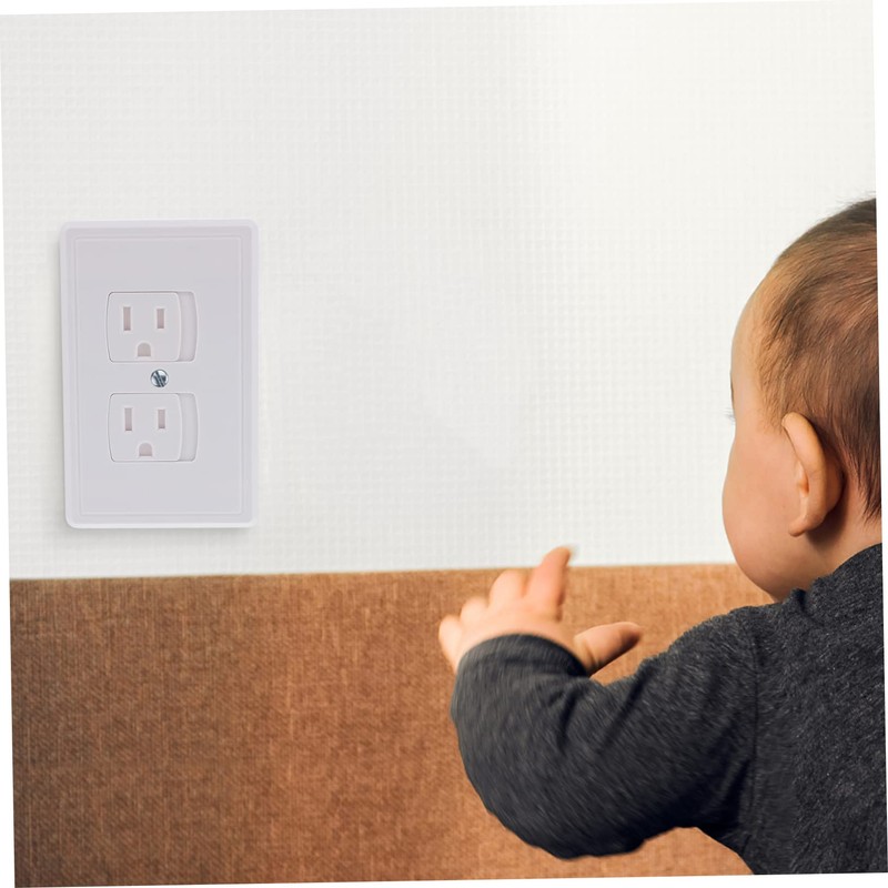 Mipcase 4Pcs Childproof Socket Covers French Style Outlet Plug Protectors