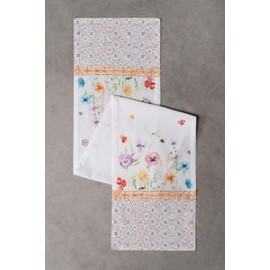 Maison d' Hermine Tablerunner 100% Cotton Table Runner Decorative Washable Table Cover for Home, Kitchen, Dining, Cocktail Parties & Camping, Summer Whisper - Spring/Summer (37 x 180 cm)