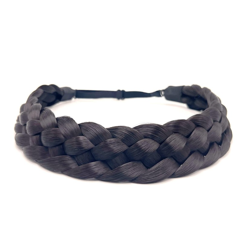 STHEJFB Diadema trenzada de 5 hebras, sintética, clásica, gruesa, elástica,