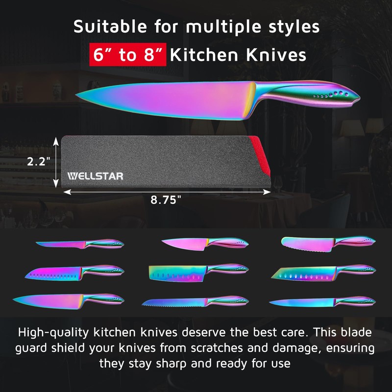 WELLSTAR Knife Edge Guards 8 Inch, Universal Blade Covers, BPA