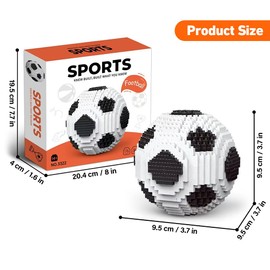 YANGUN Football Building Block Set, 3.74''3D Football Gifts for Boys, Puzzle Blocks, Educational Toy, Themed Building Sets Decorations Toy for Kid Adult, Christmas Birthday Gift（800Pcs）