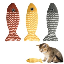 Disnace 3PCS Spielzeug mit Katzenminze, 22cm Katzenminze Spielzeug Fisch Form, Katzenspielzeug für Katzen Spielen und Kauen, Simulation Fisch Katze, Interaktive