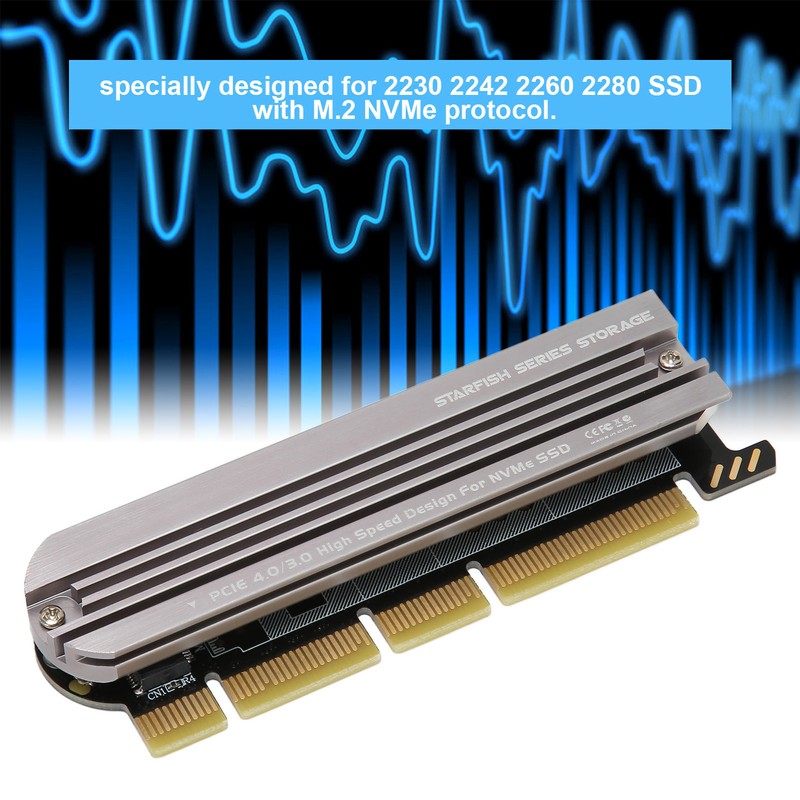 M.2 NVMe SSD to PCIe Adapter PCIe 4.0 Aluminium Alloy