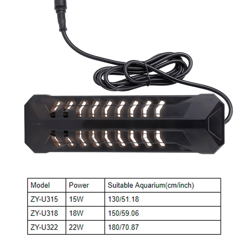Fish Tank UV Sterilization Lamp Aquarium Ultraviolet Submersible Algae Removal