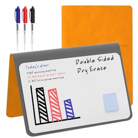 NEWYES Mini Whiteboard A5, Wipe Clean Memo Board, Portable Whiteboards with 3 Colour Pencils, Suitable for Holding Meeting Notes, Shopping Lists, Household Plan and To-Do Lists, Orange