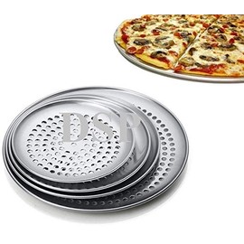 Pizza Pan 7" inch Perforated Thin Crust Aluminum Pizza Tray, Crispy Tray, Commercial & Home Kitchen Used