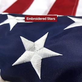 SolarStar American Flag 4x6 FT Embroidered Stars, Sewn Stripes, Brass Grommets USA US Flag Polyester Long Lasting for Outdoor Use