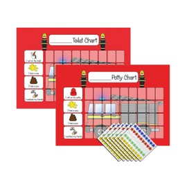 kids2learn Potty Training Reward Chart & Toilet Training Charts for toddlers boys girls with 270 star stickers - A4 Twin Pack of 2 charts Fireman