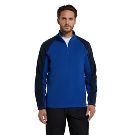 Mountain Warehouse Ashbourne Mens Fleece - Microfleece Sweater, Antipill Midlayer, Warm Top - Best for Spring Summer, Camping, Trekking, Hiking Cobalt L
