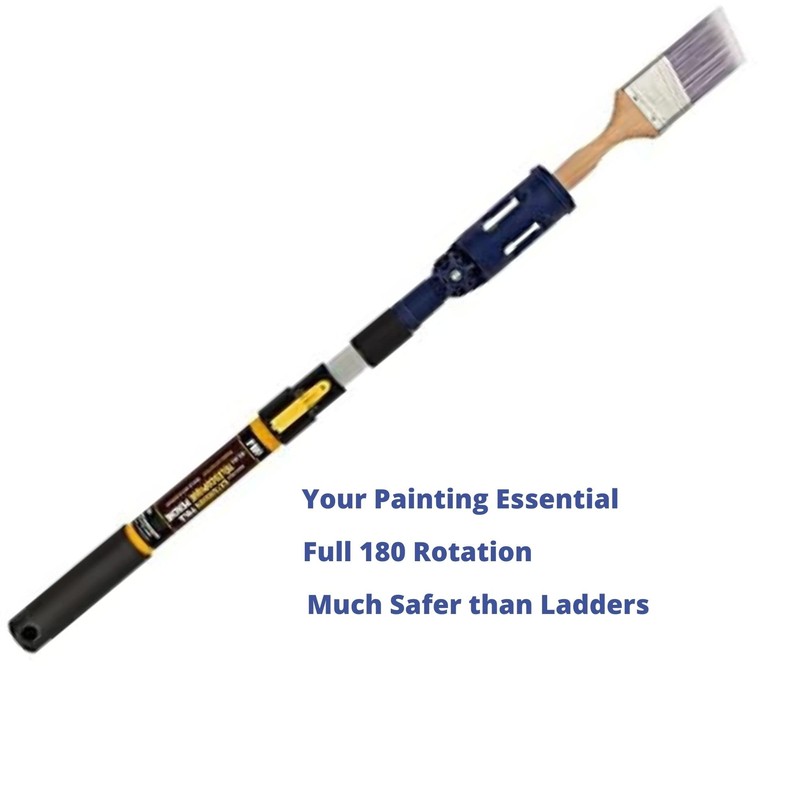 Multi-Angle Paint Brush Extender - Extension Pole Attachment Holder for