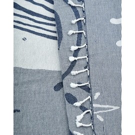 Sand Cloud Turkish Beach Towel - Sand Free - 100% Organic Turkish Cotton Yarn - Quick Dry Towel for Beach, Picnic, Blanket or Bath Towel - As Seen on Shark Tank - Marine Life (Mystical Whale)