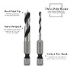 Gasea 6pcs Brad Point Drill Bits Set1/4-Inch Hex Shank HSS