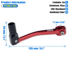 MCHMFG Aluminum Folding Gear Shifter Shift Lever for XR50 CRF50 XR CRF 50cc 70cc 90cc 110cc 125cc 140cc 150cc Lifan YX 160cc Dirt Pit Bike