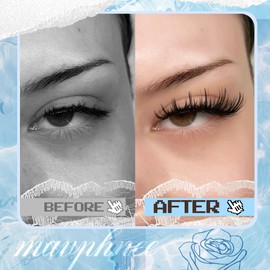 Mavphnee Natural Cluster Lashes Wispy Cluster Eyelash Extensions Fairy Lash Clusters Spiky Eyelash Clusters Anime Individual Lashes 90Pcs Clean Girl Makeup DIY Lash Pack Lash Hack (10-16MM, CC-Curly)