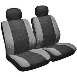 Sakura Merton Black/Grey Front Seat and Headrest Covers SS3633 – To Fit Most Cars, Elasticated Hems, Side Airbag Compatible, Machine Washable