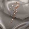 Inilbran Boho Pearl Tassel Chain Cuff Earrings Pearl Ear Climber